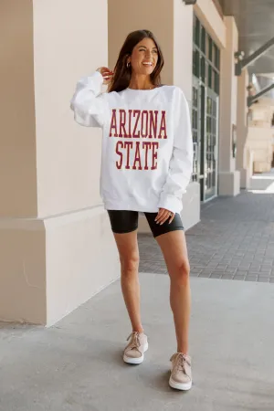 ARIZONA STATE SUN DEVILS PLAY BY PLAY CLASSIC CREW FLEECE BY MADI PREWETT TROUTT