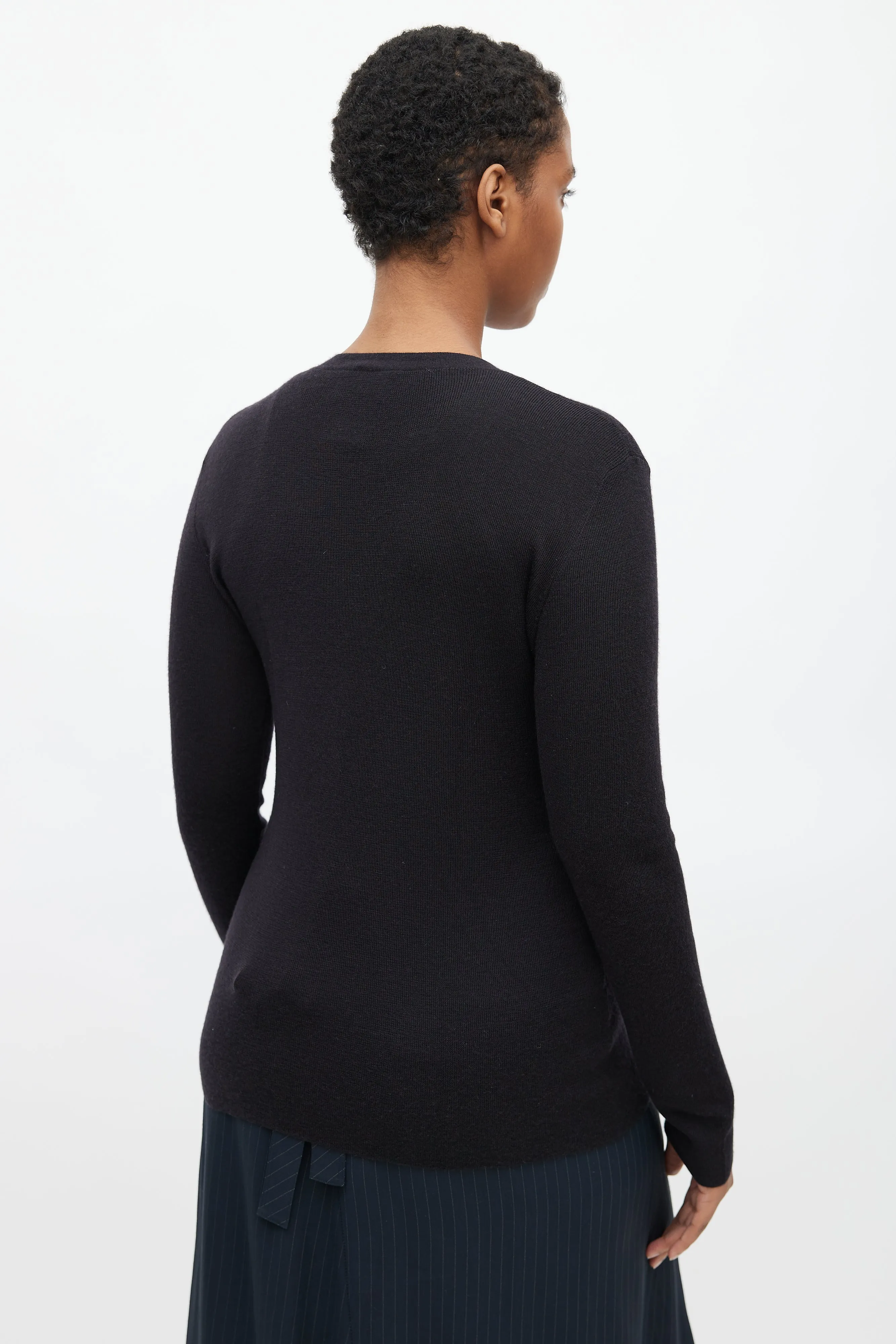 Black Cashmere V-Neck Cardigan