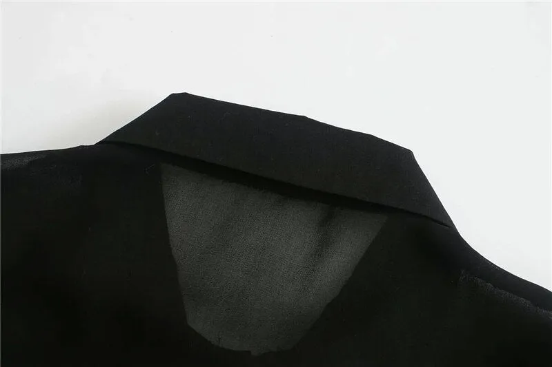 BLACK PLEATED BLOUSE