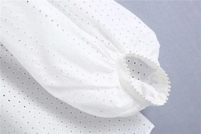 BLOUSE WITH CUTWORK EMBROIDERY