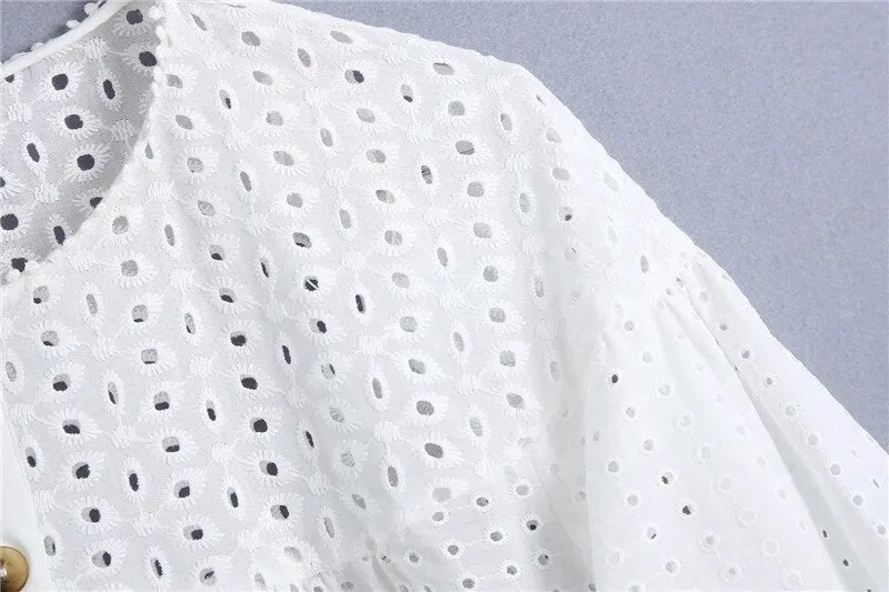 BLOUSE WITH CUTWORK EMBROIDERY