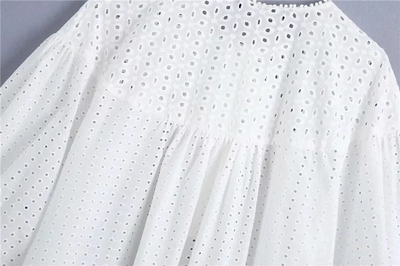 BLOUSE WITH CUTWORK EMBROIDERY