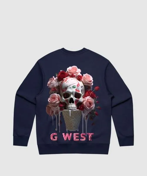 G West Ice Cream Skull Heavy Premium Crewneck - 6 Colors