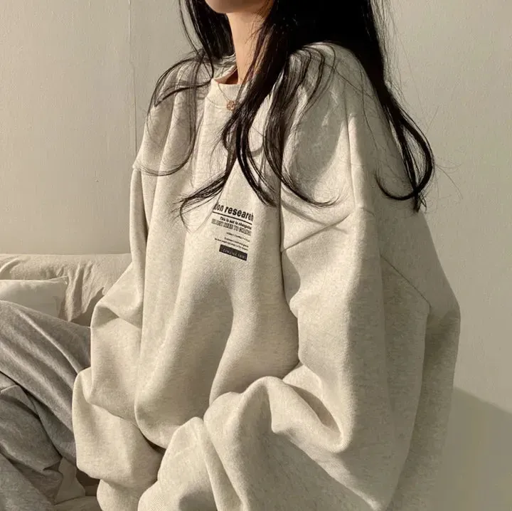 Korean Fashion Oversized Long Sleeve Sweatshirts/Loose Pullovers Harajuku Womens